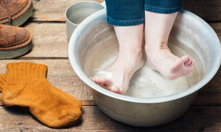 Soaking feet on 6 Methods To Eliminate Cracked Heels